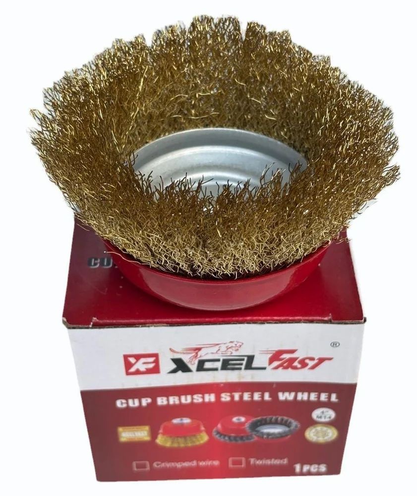 Xcel Fast Brass Wire Cup Copper Brush Steel Wheel — image 2 of 3
